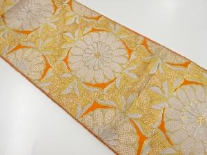 アンティーク　菊文様織り出し袋帯（材料）